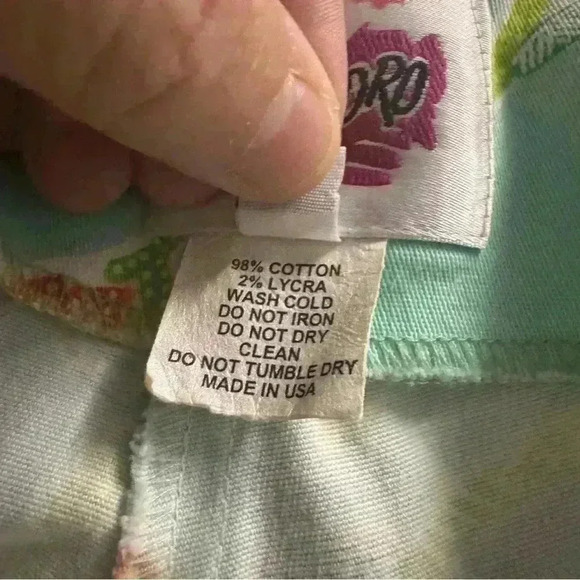 Leggiadro Women’s Size 2 Bright Floral Side Zip Ankle Pants Made In USA - Picture 14 of 15